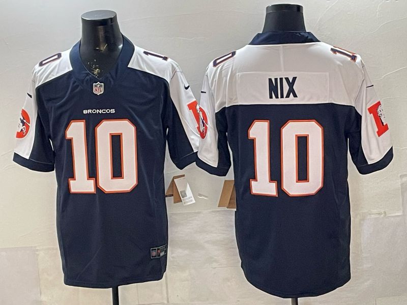 Men 2026 Denver Broncos #10 Nix blue white three generations Nike Limited NFL Jersey style 001